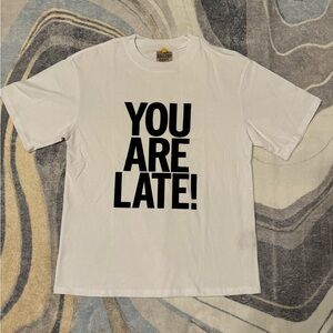 Gallery Dept You Are Late White Tee Mens Size Large